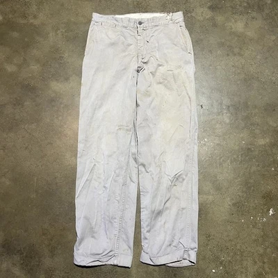 Vintage 50s Big Mac Grey Sanforized Sail Cloth Chinos 30x29 1950s True Vintage - Image 1 of 4