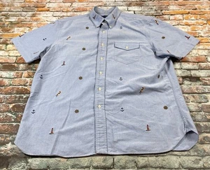Polo Ralph Lauren Hemd Erwachsene L Blau Button Down Segeln Preppy Freizeit Herren - Bild 1 von 12