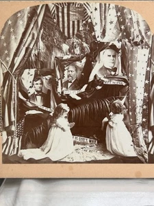 Antique Keystone Stereoview Card ~ 12455 To Live in Hearts Presidential Memorial - Picture 1 of 11