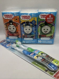 Thomas Tank Train SMART CARE POCKET TISSUES (6) & THOMAS & PERCY TOOTHBRUSH - Picture 1 of 5