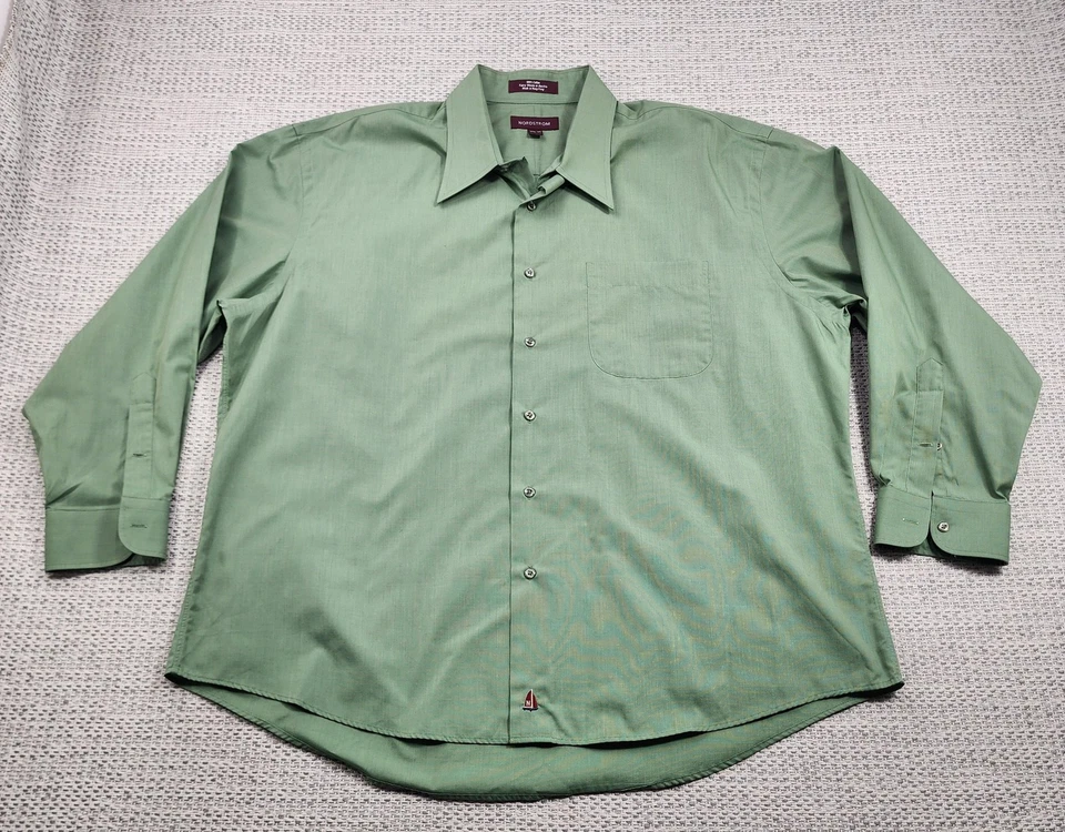 Camisa Nordstrom Para Hombre 17.5 33 Verde Abotonada Manga Larga Austria Algodón Vestido Foto 1 de 4