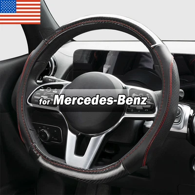 D-Shape Car Steering Wheel Cover For Mercedes Benz C E Class GLA GLB GLS GLC EQB - Image 1 of 4