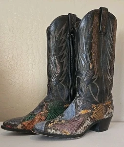 Dan Post Rainbow Python Schlangenleder Western Cowgirl Cowboystiefel 14088 Damen 7,5 - Bild 1 von 15