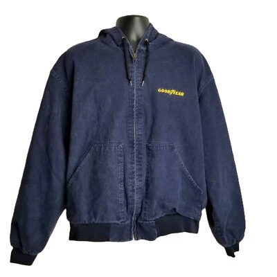 Swingster Goodyear Denim Work Utility Jacket Size XXL Hooded Vintage Workwear - Image 1 of 4