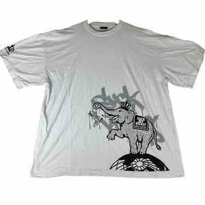 Y2K Luxe-T Luxury Sport Mens 2XL Graffiti Graphic Elephant Print Kicks T Shirt - Picture 1 of 11