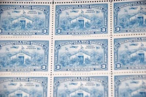 1939 MNH Nicaragua Sc C238 Will Rogers & Plane, Airport partial sheet of 50 - Picture 1 of 1