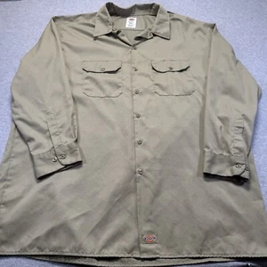 Dickies Shirt Adult 3XL Tan Long Sleeve Workwear Outdoors Heavy Duty Mens - Picture 1 of 10