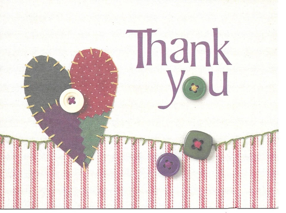 Buttons and Stitches Thank You Note Cards By Current - Set of 6 - Image 1 of 2