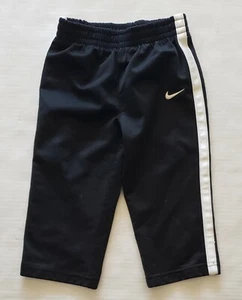 Nike Boys Toddler Baby 18m Pants Track Black White Stripe Stretch Waist - Picture 1 of 2