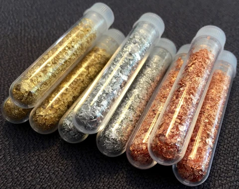 3 Gold + 3 Silver + 3 Copper Flake Vials...Large 3ml ... Lowest Price online Cover