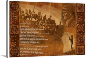 A Native Indian Prayer Geronimo Stretched Canvas Wrap Print Vintage photo Art - Picture 1 of 1