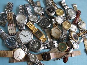 LOT 25 zegarków.  Znalezisko spadkowe.  Wiele różnych typów. Opaski. Biżuteria.