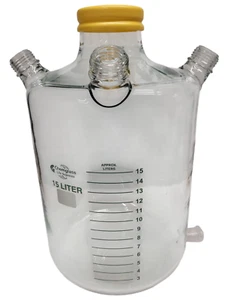 SPINNER FLASK 15L 4NK CHEMGLASS GRADUATED-AMRI-1506-092M1 - Picture 1 of 8