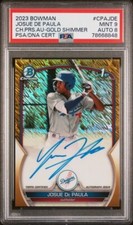 2023 Bowman Chrome Prospect Autographs Gold Shimmer Josue De Paula #38/50