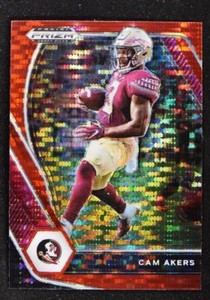 2021 Prizm Draft Picks Base Red Pulsar #77 Cam Akers - Florida State Seminoles