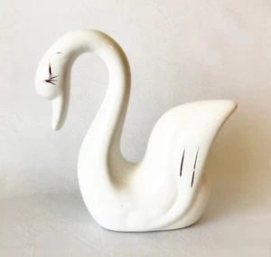 Faience porcelain figurine Swan Hand painted China pottery - Bild 1 von 10