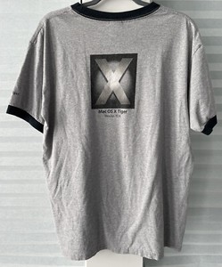 VTG 2000s Apple Mac OSX Team Tiger Computer Promo Ringer Graphic T-Shirt Size L