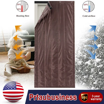 Cubierta de cortina de puerta con aislamiento térmico insonorizada 35,5 x 83 pulgadas para puertas de invierno Foto 1 de 4