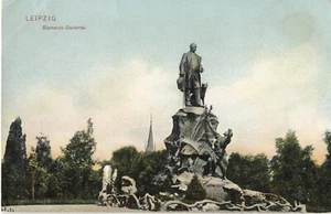 AK Leipzig Bismarck-Denkmal am Johannapark, 1906, hi. Turmspitze Lutherkirche - Bild 1 von 2