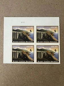 U.S. Scott #4439 2010 Plate Block of Bixby Creek Bridge VF/XF MNH - Picture 1 of 3