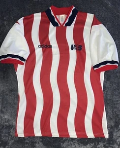 USA US Soccer 1994 Adidas World Cup Bacon Jersey USMNT Sz Large 42/44 Excellent - Picture 1 of 6
