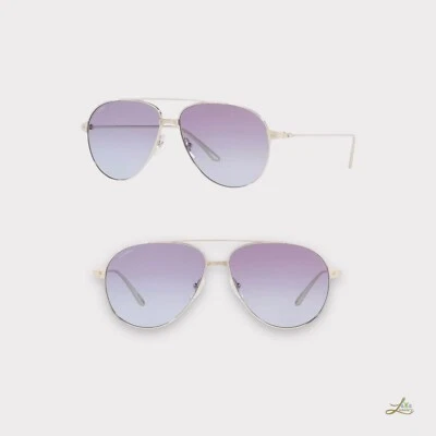 Gafas de sol Cartier CT0298S piloto marco plateado lentes degradadas rosas Foto 1 de 4