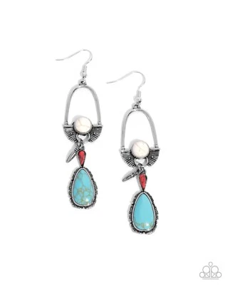 Paparazzi Badlands Basic - Multi -Stones - Earrings - Image 1 of 2