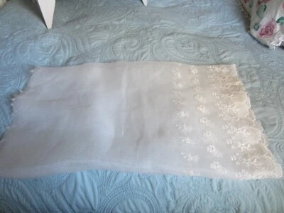 Estampado de borde de organza blanco vintage, ribete de encaje de 1 yarda 23", precioso Foto 1 de 3