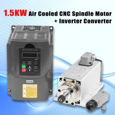 1.5KW 1500W Air Cooled CNC Spindle Motor + 1pc ER11 Collet+ Inverter  - Image 1 of 4