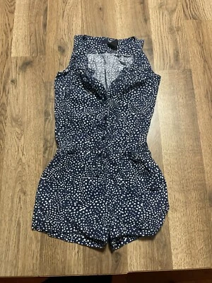 Gap Kids Romper, Girl's Size XS, Blue White, Polka Dots, Sleeveless, Button Up - Image 1 of 4