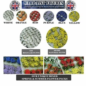 120 x 4/6 mm mechones de flores autoadhesivos - Wargaming | Base | Ferrocarriles | Terreno | Paisaje - Imagen 1 de 115