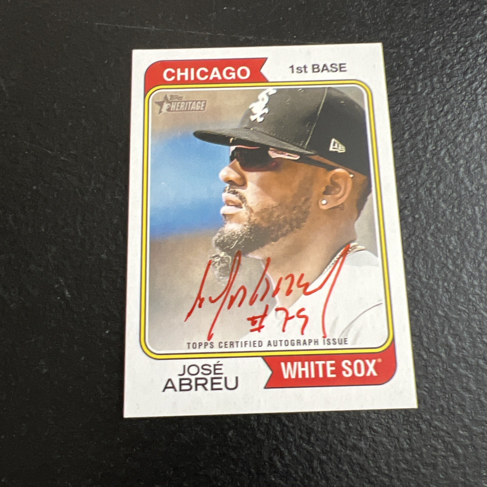 #’d /74 Jose Abreu 2023 Topps Heritage Red Ink Real One Auto ROA-JAU White Sox