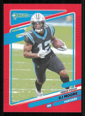 2021 Donruss Press Proof Red #220 D.J. Moore - Image 1 of 2