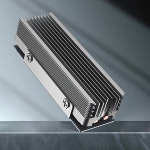 M.2 SSD Heatsink 2 Copper Heat Pipes Cooler for M.2 NVMe 2280 SSD (Grey) UK - Afbeelding 1 van 7