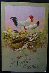 Vtg Postcard - A Happy Easter - 1912 - Picture 1 of 2