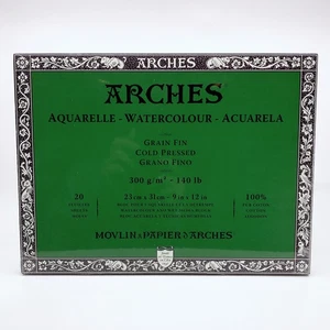 Papel de acuarela Arches prensado en frío - 140 lb - 9" x 12" - 20 hojas - Imagen 1 de 17