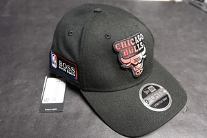 Hugo Boss 9FORTY NBA Chicago Bulls Stretch Snap Black Golf Baseball Cap Hat - Picture 1 of 11