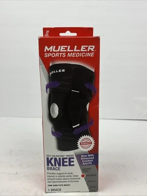 Mueller Adjustable Hinged Knee Brace, Black, One Size Fits Most - Image 1 of 4