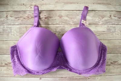 Sutiã Victoria's Secret 38DD *DREAM ANGELS* DEMI LEVEMENTE FORRADO *Provocação Roxa* - Imagem 1 de 4