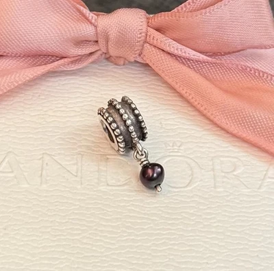 Original Pandora Anhänger Oldie, Perle lila Rarität silber 925 - Bild 1 von 3
