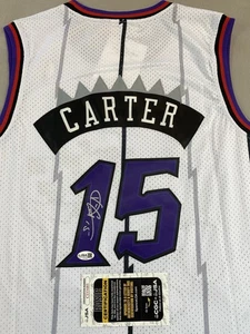 TORONTO RAPTORS- VINCE CARTER AUTOGRAPH #15 MITCHELL & NESS JERSEY JSA CI33485 - Picture 1 of 4