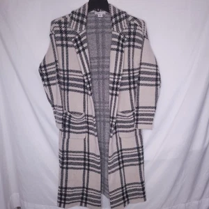 Cárdigan sincerely Jules Duster para mujer pequeño a cuadros crema - Imagen 1 de 11