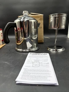 FARBERWARE QQ21C Percolatore Caffè Piano Cottura Acciaio Inox 8 Tazze Campeggio Nuovo - Foto 1 di 7