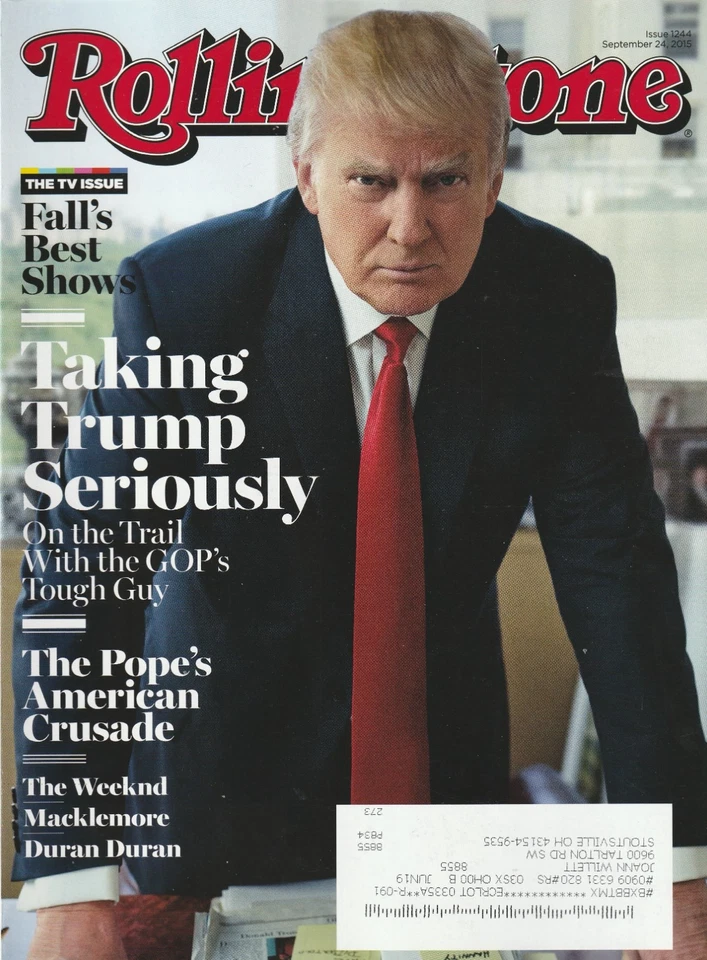 Rolling Stone Magazine September 24, 2015 Donald Trump - Johnny Depp Foto 1 de 1