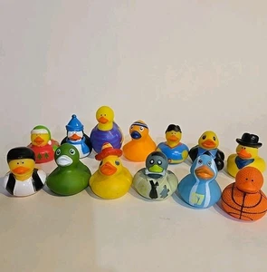 Set of 13 Rubber Ducks 2.5-3" Tall Dressed for Work / Sports / Holidays - Picture 1 of 9