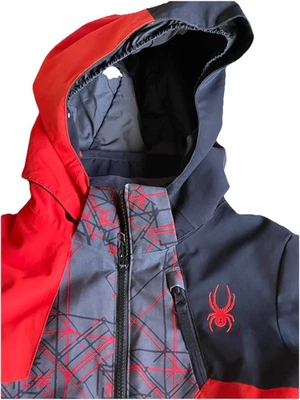 CHAQUETA SPYDER EMBOSCADA NIÑOS Equipo de Esquí de Estados Unidos Aislada Niños Talla 10 Rojo Negro Gris Foto 1 de 4