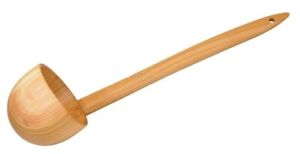 Wooden Ladle Scoop Spoon Dipper Natural Kitchen SOLID Wood 35 cm brown