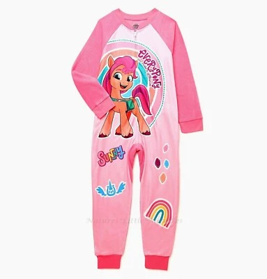 MY LITTLE PONY Pajamas Size 4-12 Girl One Piece Union Suit Blanket Sleeper SUNNY - Image 1 of 2