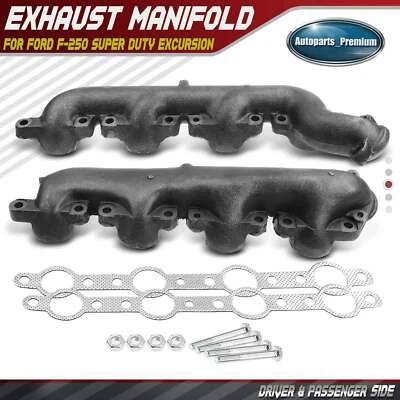 2 левых и правых выпускных коллектора с прокладкой для Ford F-250 Super Duty Excursion - Изображение 1 из 4