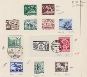 1940 GERMANY WWII - COMPLETE ISSUES USED SEMI POSTAL SCT. P1-2,494-497,B169-B173 - Picture 1 of 1